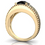 Miniatura: Anillo de hombre de neumático tamaño 14, 14 K oro amarillo Ónix Negro