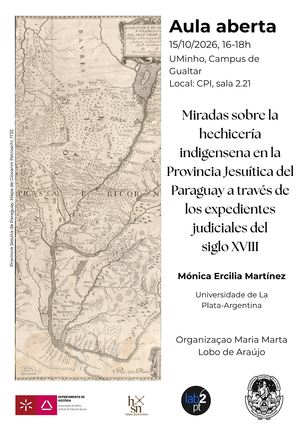 Aula Aberta por Mónica Ercilia Martínez na Universidade do Minho | Braga, 15/10/2026