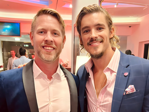 Christopher Amos and Brenton Thwaites at Screen Forever.