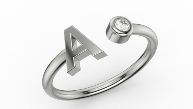 Initial & Diamond Ring
