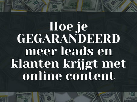 Hoe je GEGARANDEERD meer leads, meer klanten en meer verkoop krijgt met online content