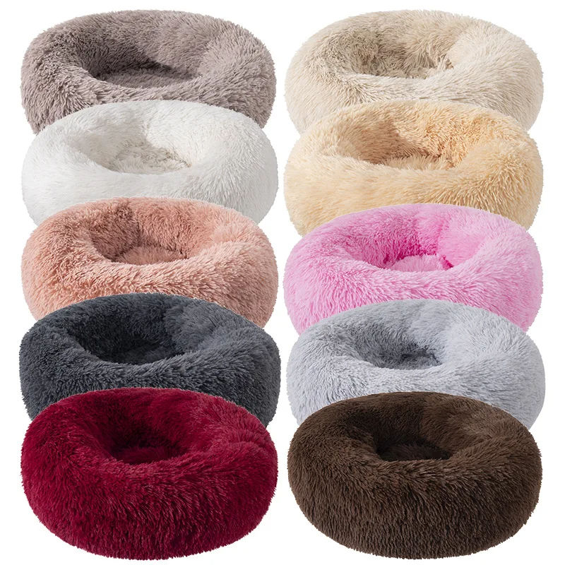 Thumbnail: Super Soft Pet Cat Bed Plush Full Size Washable Calm Bed Donut Bed Comfortable S