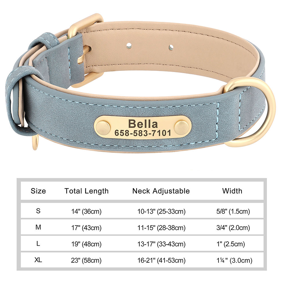 Thumbnail: Personalized Dog Collar Custom Engraved PU Leather Dog Collars Free Engraving ID
