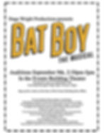 A poster displays more information about Batboy auditions.
