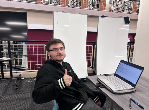 Student Matt Lebowski studies in the LRC. Lebowski said, "Talk to advisors. Don’t take on too much that you can’t handle and don’t start late.” Photo Credit: Dana Travez