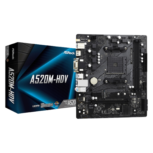 ASRock A520M-HDV AMD Socket AM4 Micro ATX HDMI/VGA/DVI M.2 USB 3.2 Gen1