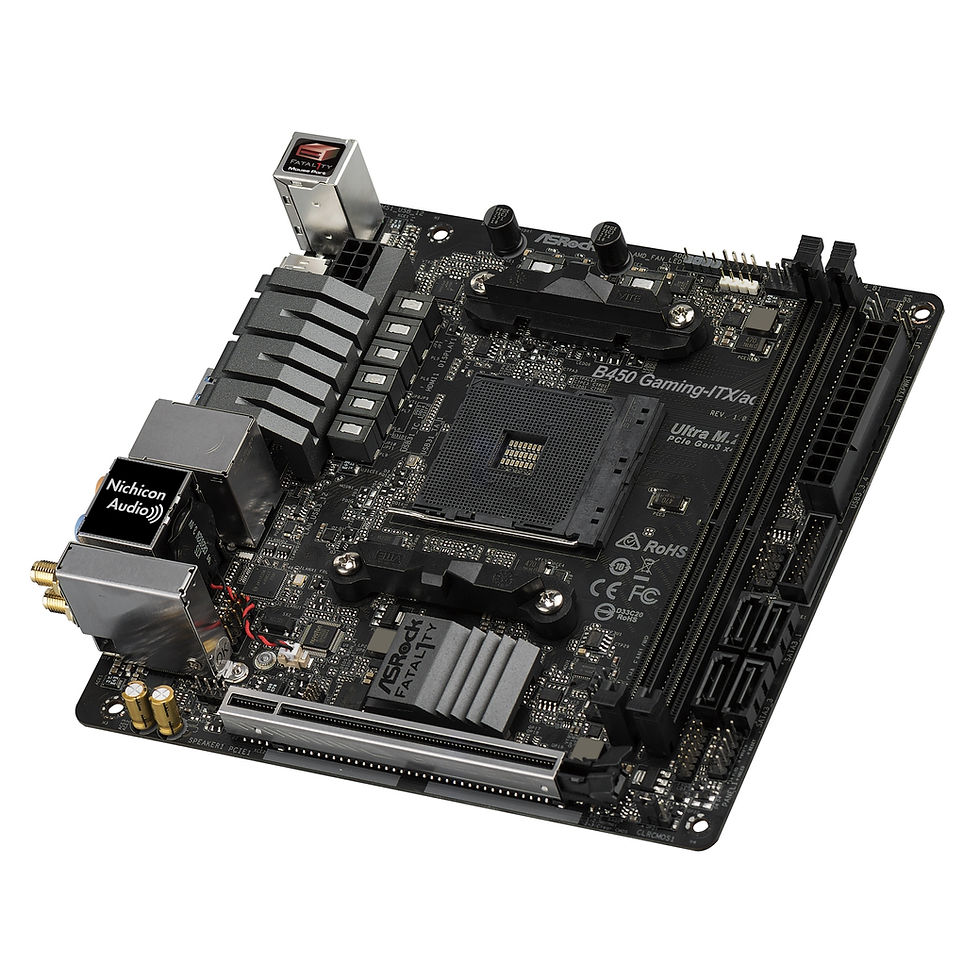 Thumbnail: ASRock Fatal1ty B450 Gaming-ITX/ac AMD Socket AM4 HDMI/DisplayPort DDR4 USB C