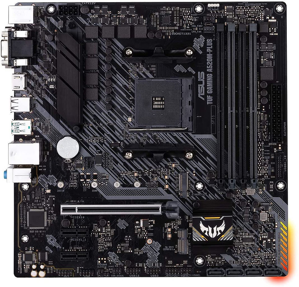 Thumbnail: Asus TUF GAMING A520M-PLUS, AMD A520, AM4, Micro ATX, 4 DDR4, VGA, DVI, HDMI, M.