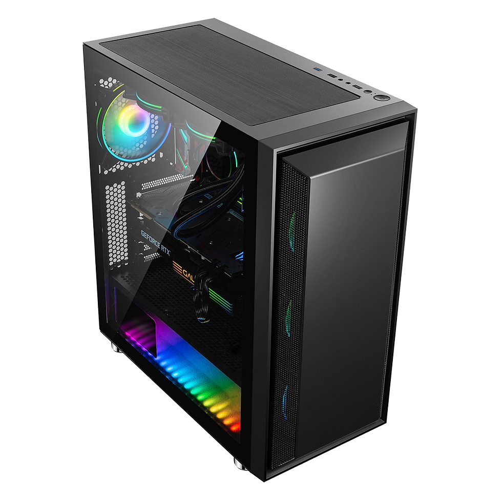 Thumbnail: GameMax Stealth Gaming Case 3x ARGB Fan+Hub+MB Sync TG Side Panel