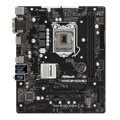 Thumbnail: Asrock H310CM-HDV/M.2, Intel H310, 1151, Micro ATX, DDR4, VGA, DVI, HDMI, M.2