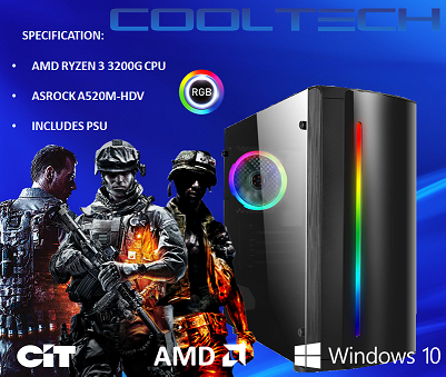 CTBB87 AMD RYZEN 3 3200G BAREBONES PC - NO MEMORY NO HARDDRIVE