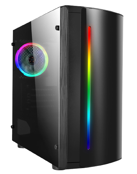 CiT Beam Micro Tower 2 x USB 2.0 Acrylic Side Window Panel Black Case