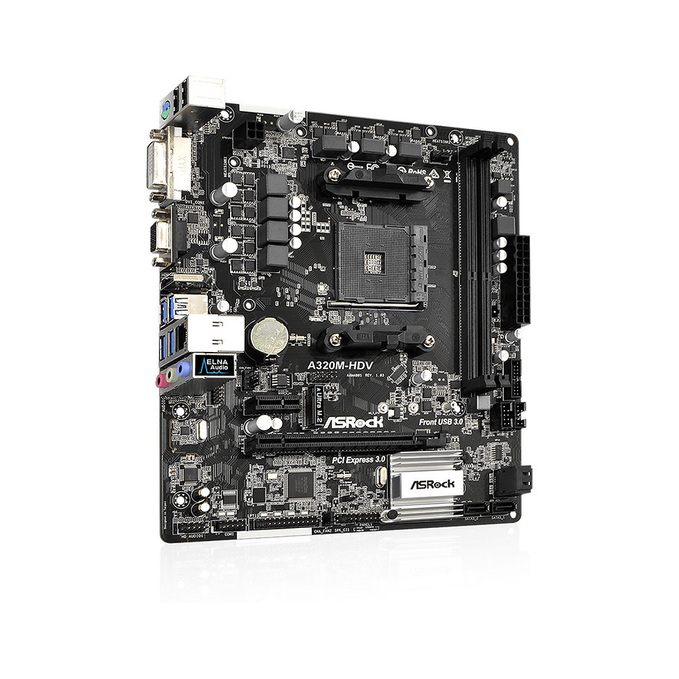 Thumbnail: ASRock A320M-HDV R4.0 AMD Socket AM4 Ryzen Micro ATX DDR4 D-Sub/DVI-D/HDMI