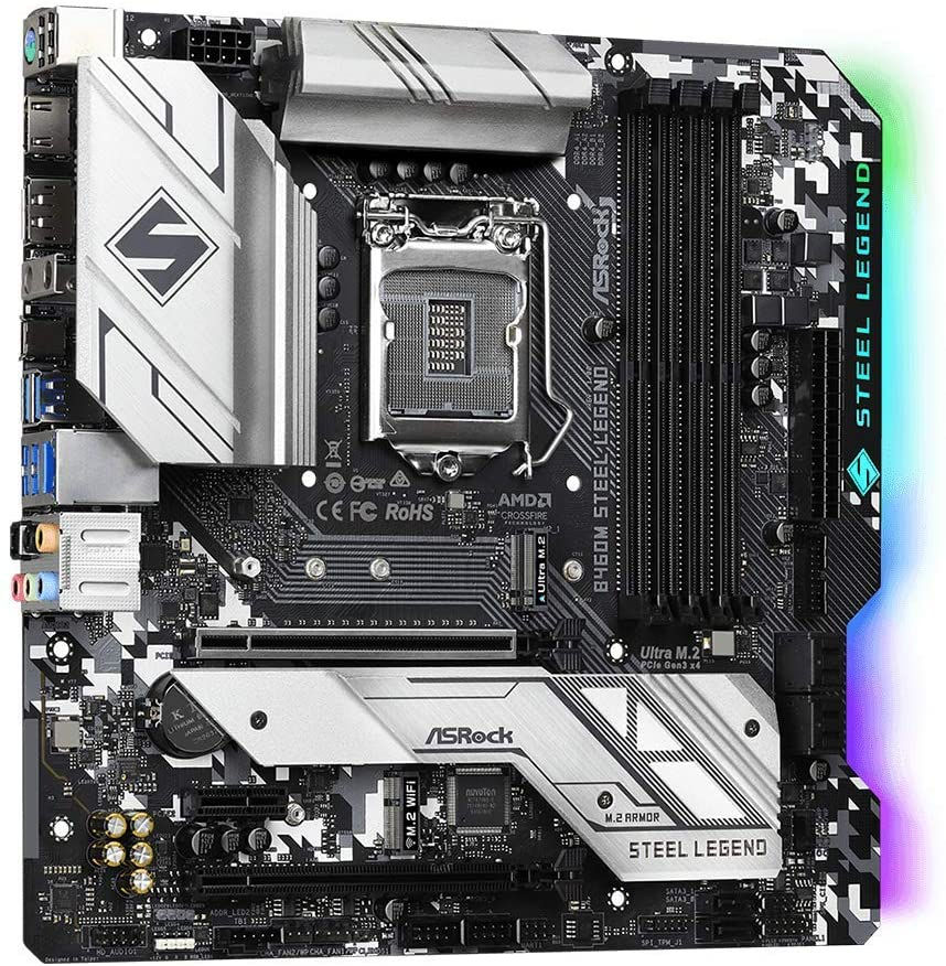 Thumbnail: Asrock B460M STEEL LEGEND, Intel B460, 1200, Micro ATX, 4 DDR4, HDMI, DP, XFire,