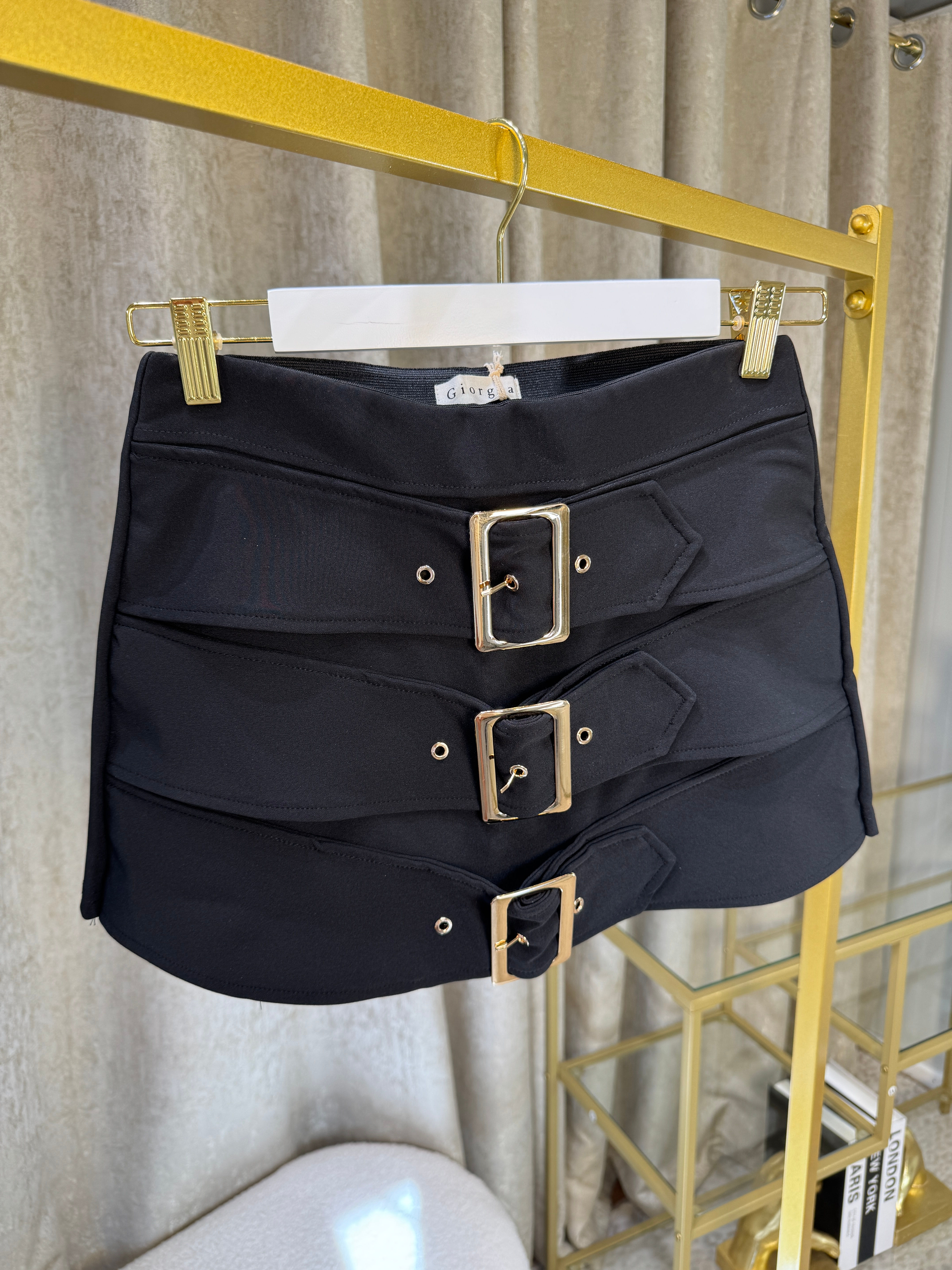 Gold Buckle Mini Skort