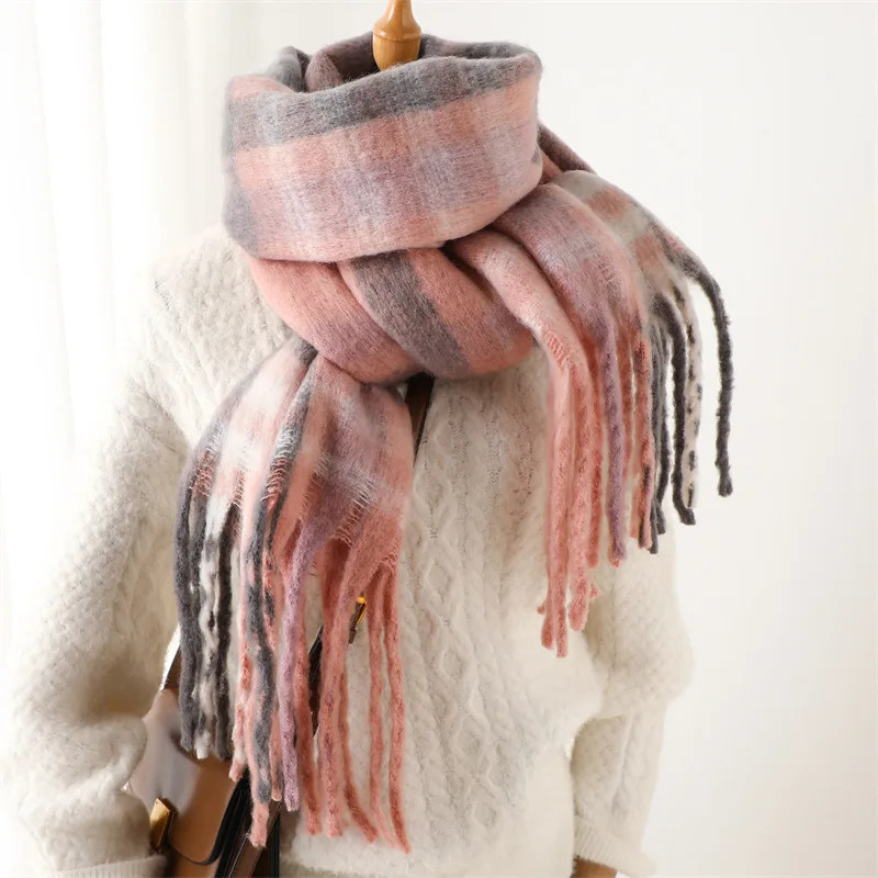 Thumbnail: 2025 Winter Thick Warm Scarf Women Cashmere Shawl and Wraps Pashmina Neckerchief