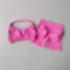 Miniatura: Sexy Halter Neck Beautiful Back High Waist Peach Sports Bras Shorts Suit Pilates