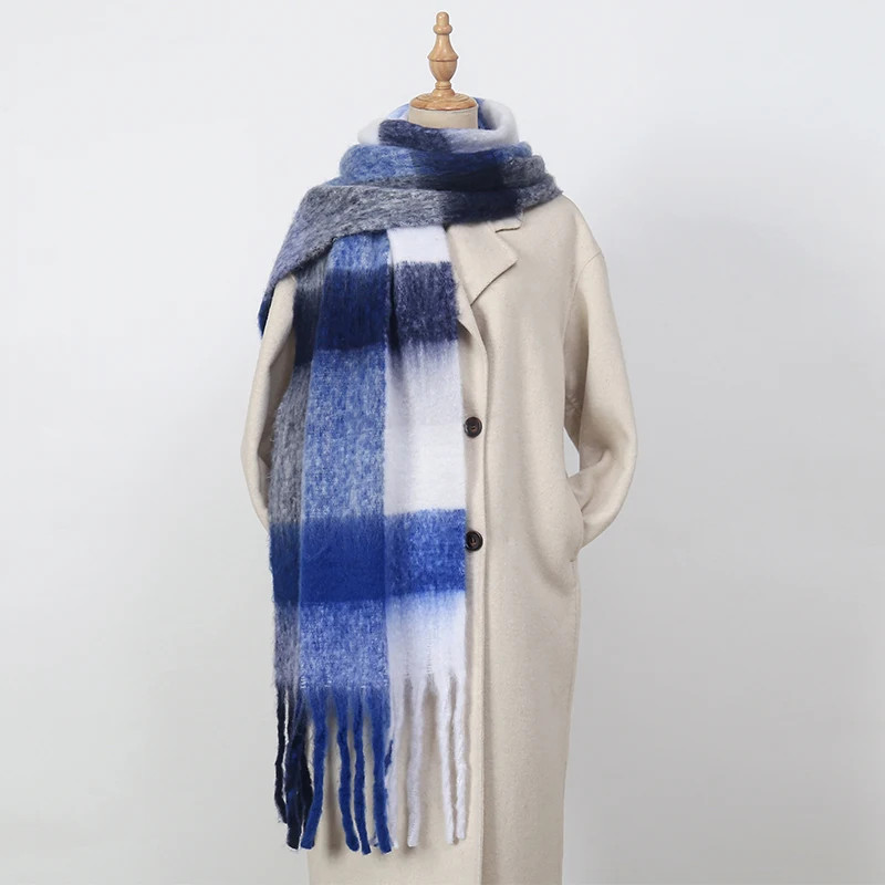 Thumbnail: 2025 Winter Thick Warm Scarf Women Cashmere Shawl and Wraps Pashmina Neckerchief