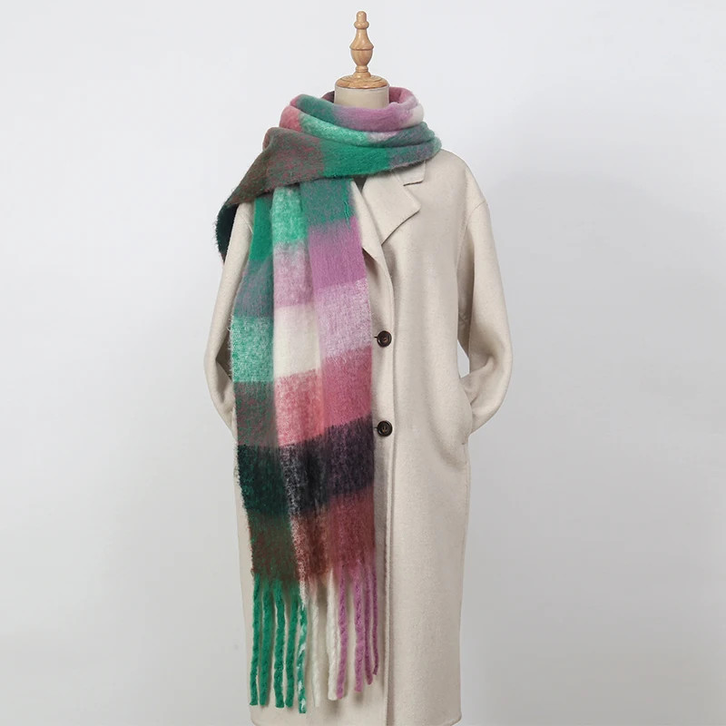 Thumbnail: 2025 Winter Thick Warm Scarf Women Cashmere Shawl and Wraps Pashmina Neckerchief