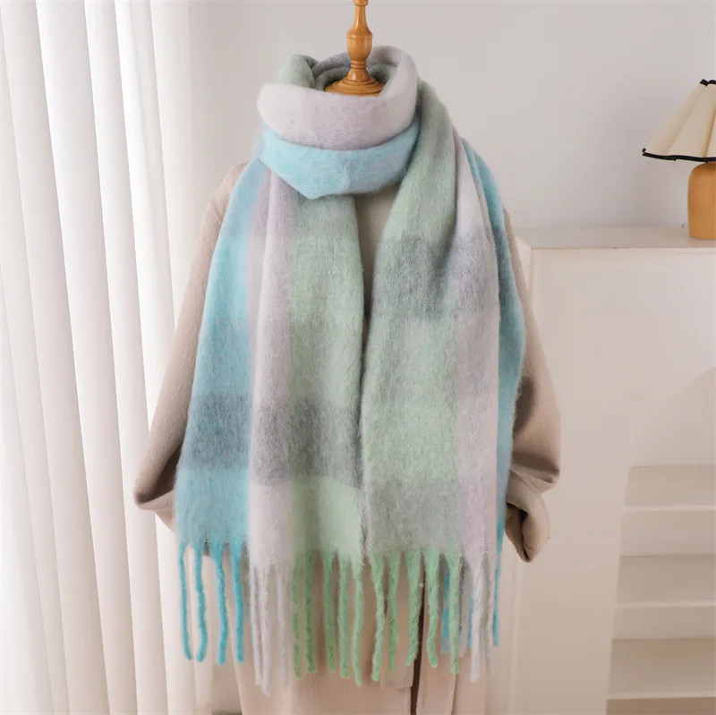 Thumbnail: 2025 Winter Thick Warm Scarf Women Cashmere Shawl and Wraps Pashmina Neckerchief