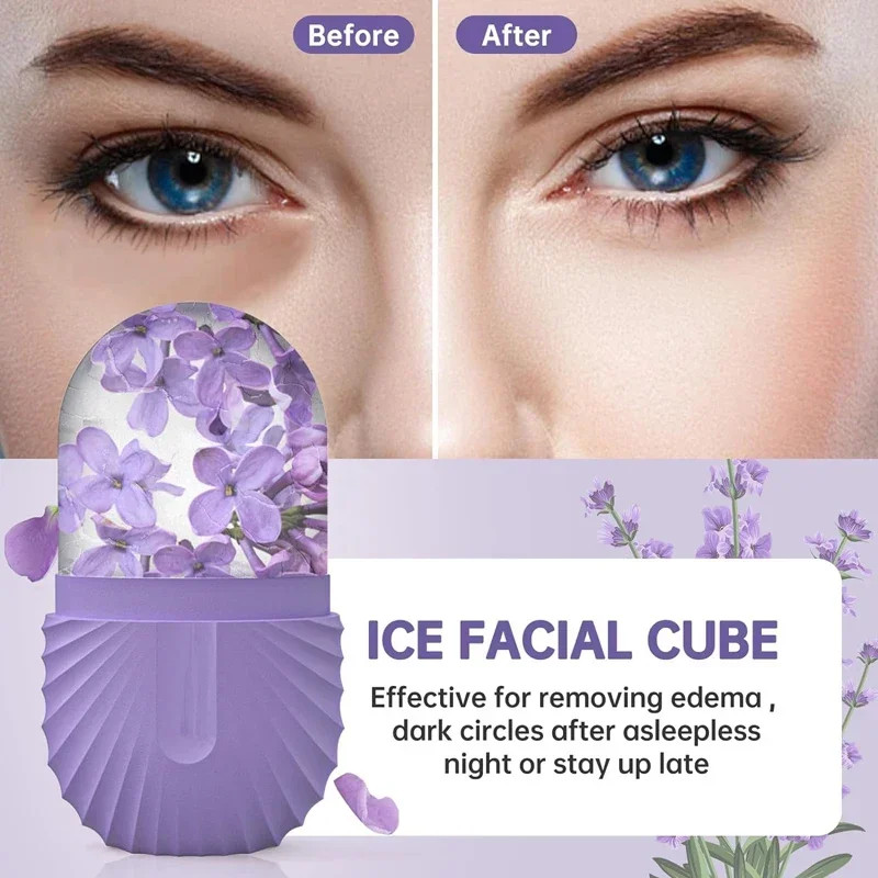 Thumbnail: Ice Face Roller Ice Cube Beauty Massage Silicone Ice Mold for Eye Puffiness Ice
