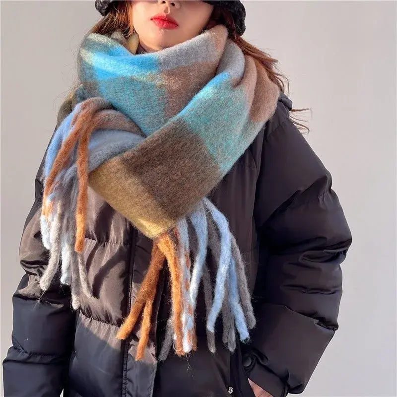 Miniatura: 2025 Winter Thick Warm Scarf Women Cashmere Shawl and Wraps Pashmina Neckerchief