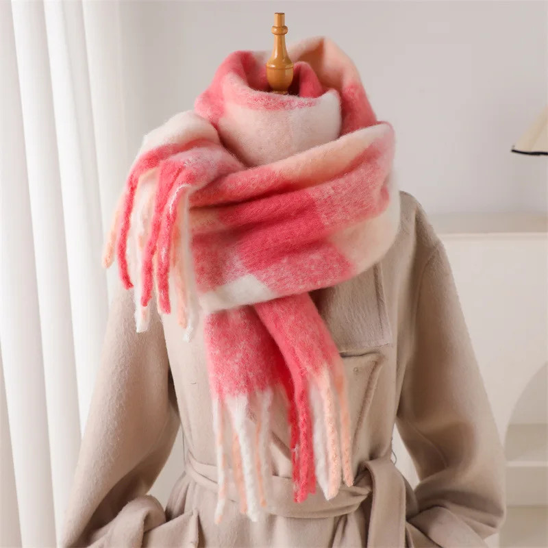 Thumbnail: 2025 Winter Thick Warm Scarf Women Cashmere Shawl and Wraps Pashmina Neckerchief