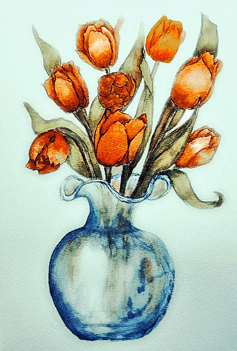 Tulips in a Fancy Vase
