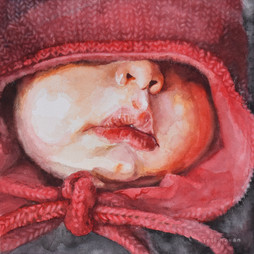 Tess_NorenCrisply_Napping_12x12_watercolour_on_watercolour_ground.jpeg