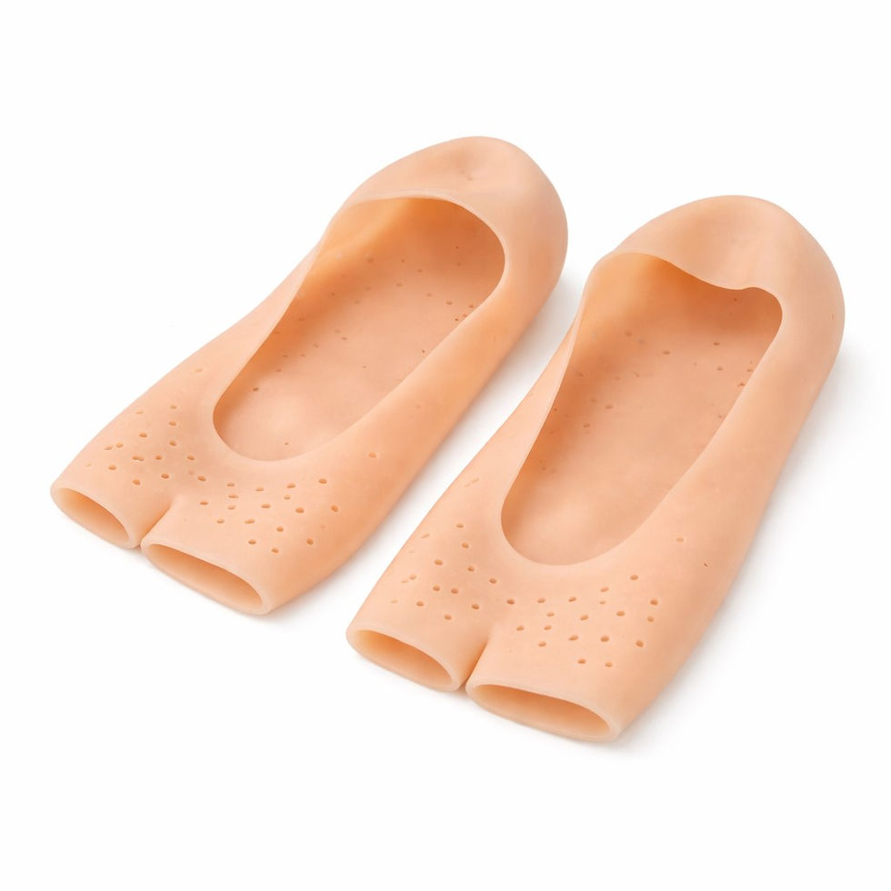 Thumbnail: Thin Silicone Socks for Barefoot or Shoe Wear – Open-Toe Design Foot Cover