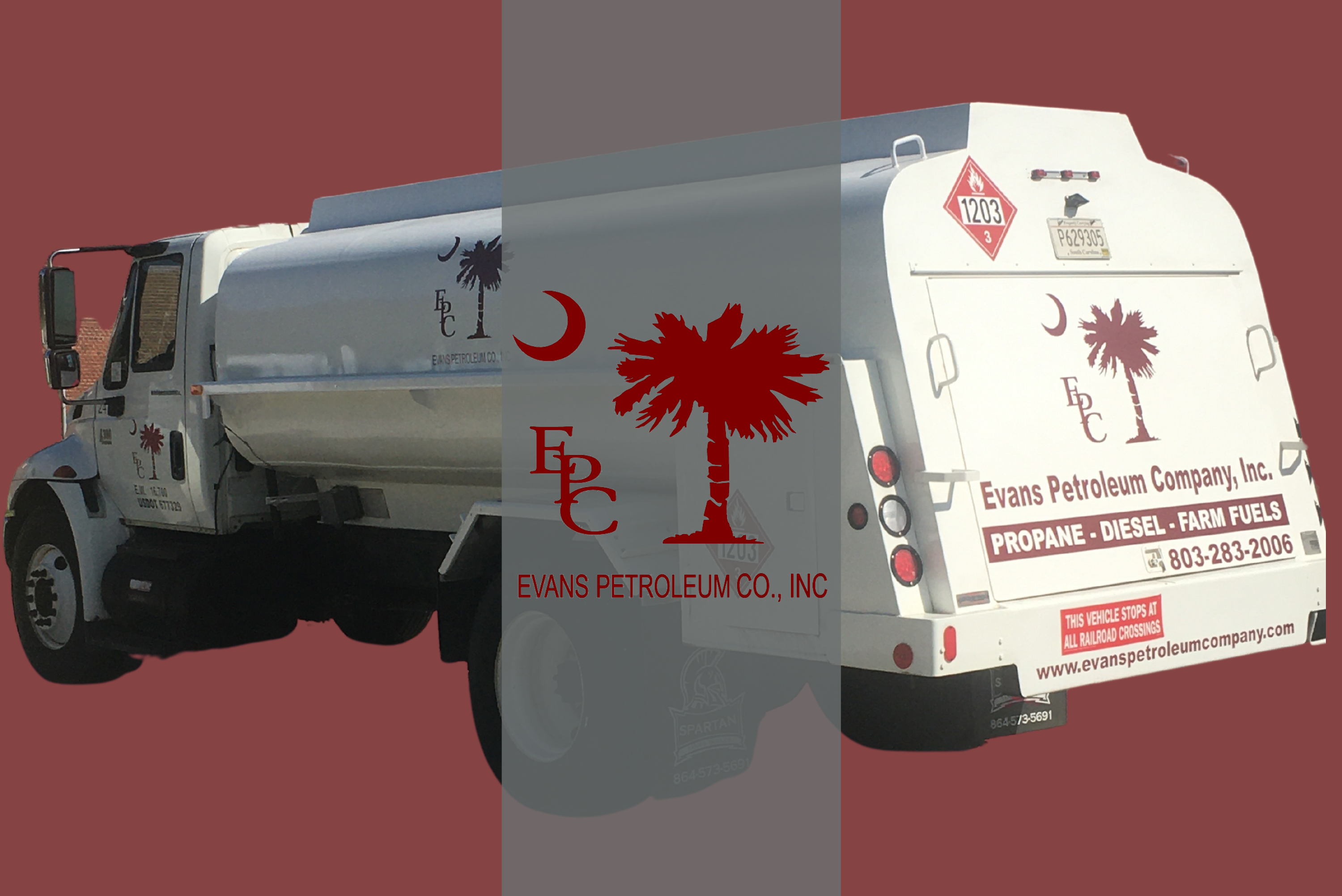 Evans Petroleum Company branded fuel truck
