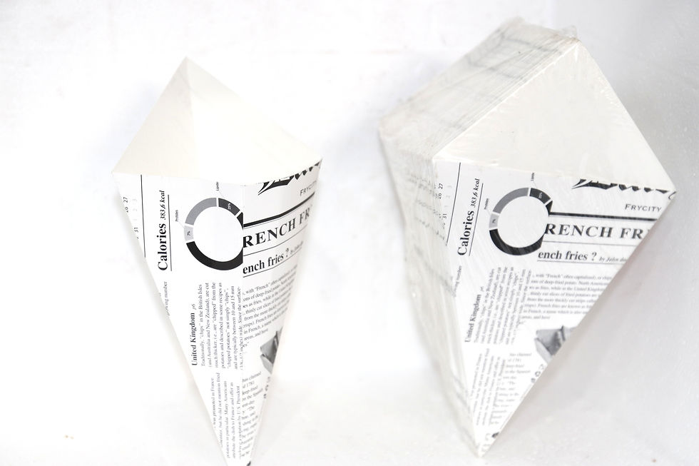 קונוס לציפס מעוצב רטרו עיתון (50 יחידות)