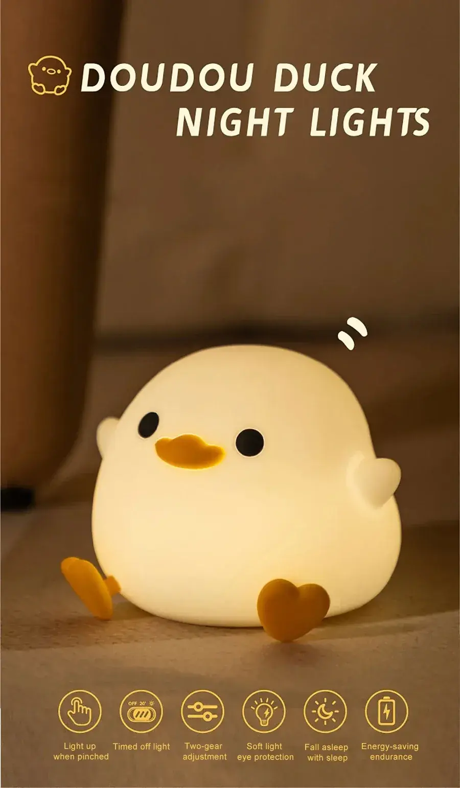 Thumbnail: Doudou Duck Silicone Alarm Lamp