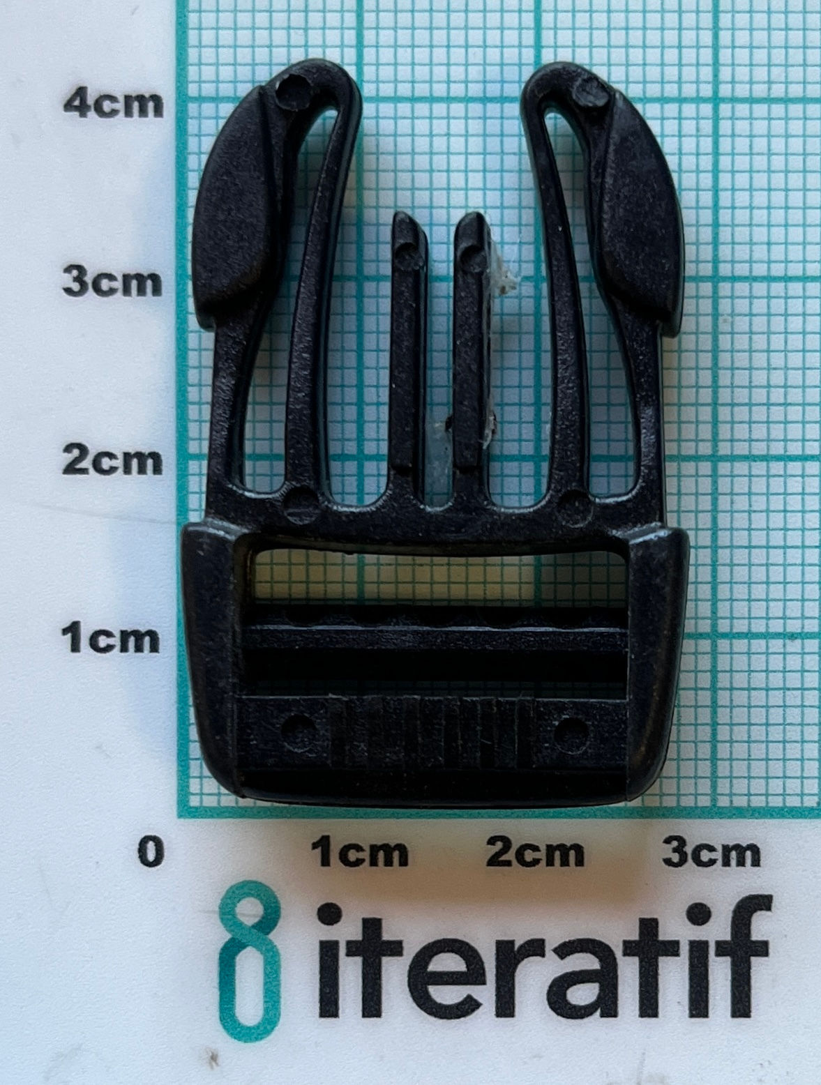 BUCKLE 20mm CURVED EDGE - MALE BLACK  -