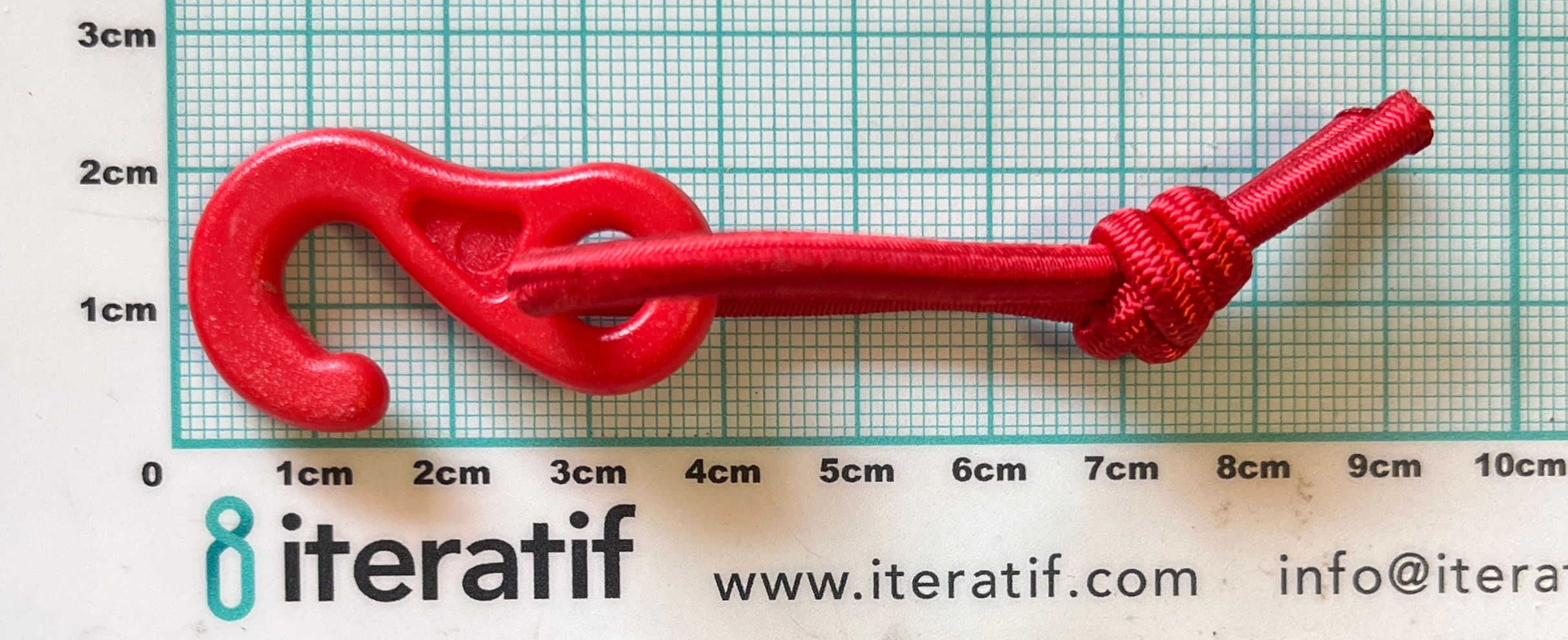 HOOK ROUNDED SHAPE S WITH ELASTIC RED   -