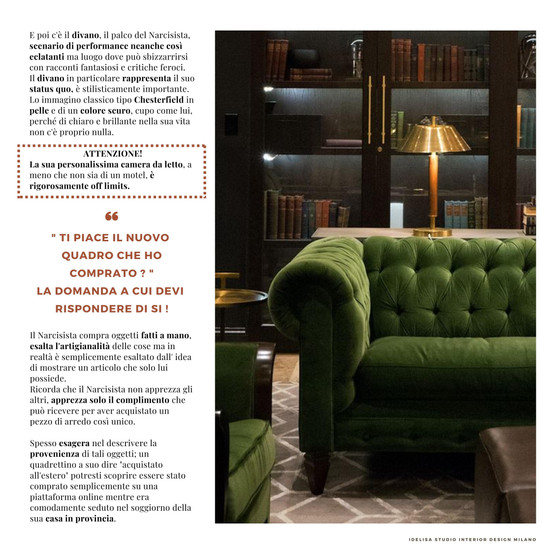 elisa spinelli idelisa studio milano design interni progettazione casa arredamento come arredare casa narcisista narcisismo parma