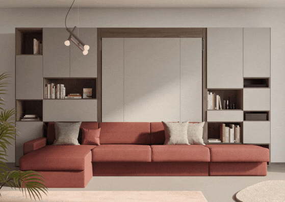 Elisa Spinelli idelisa studio Milano Interio design arredi trasformabili salvaspazio progettazione interior designer cucina soggiorno living monolocale bilocale case piccole divano letto estraibile