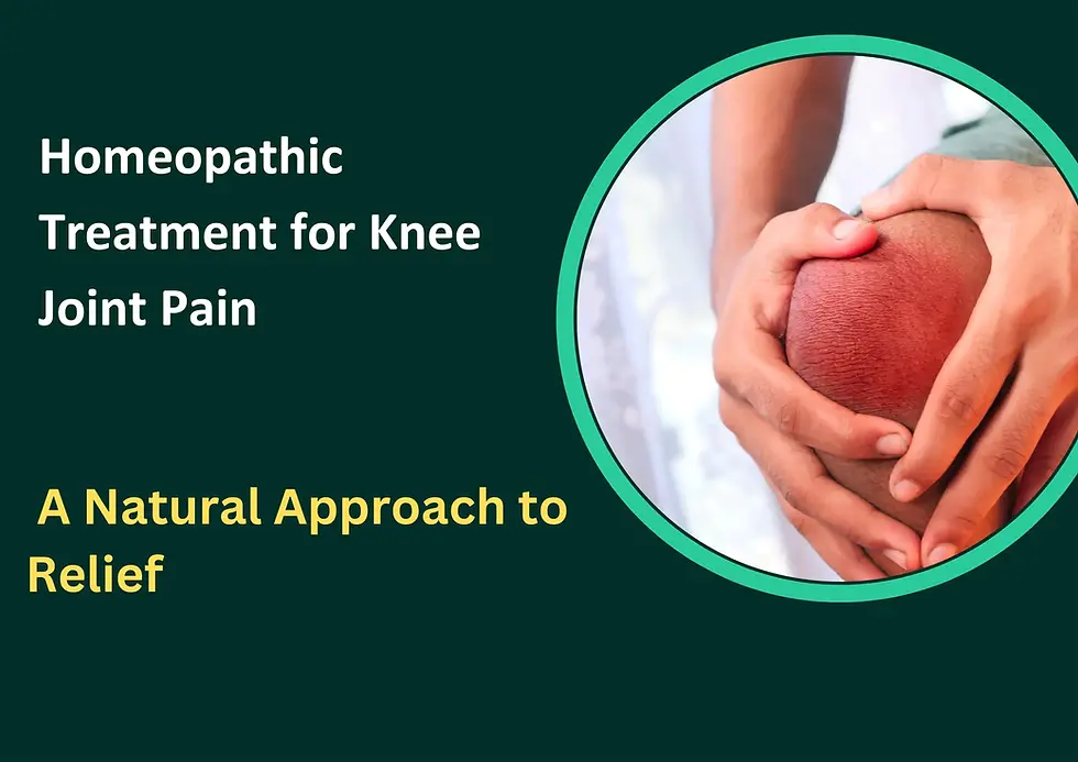 Homeopathic treatment for knee joint pain – A natural approach to relief. Learn how homeopathy helps reduce inflammation, relieve pain, and improve mobility. Explore holistic remedies for knee pain management.