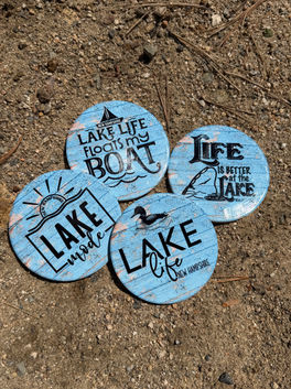 Coasters representing lake life in New Hampshire!!