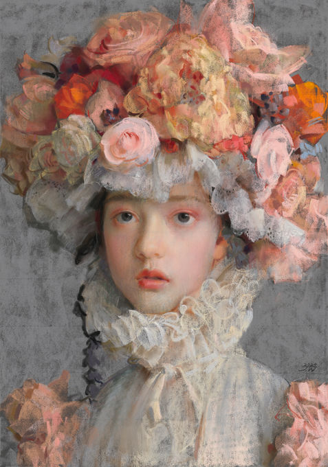 《鲜花与少女No.1》50x35cm-2024.jpg