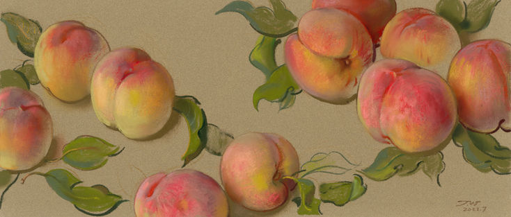 009《桃》25x65cm-2022年.jpg