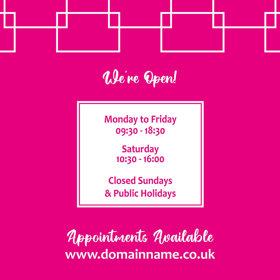 Thumbnail: Facebook Post Set (Magenta) - Bookings Service/Online Store