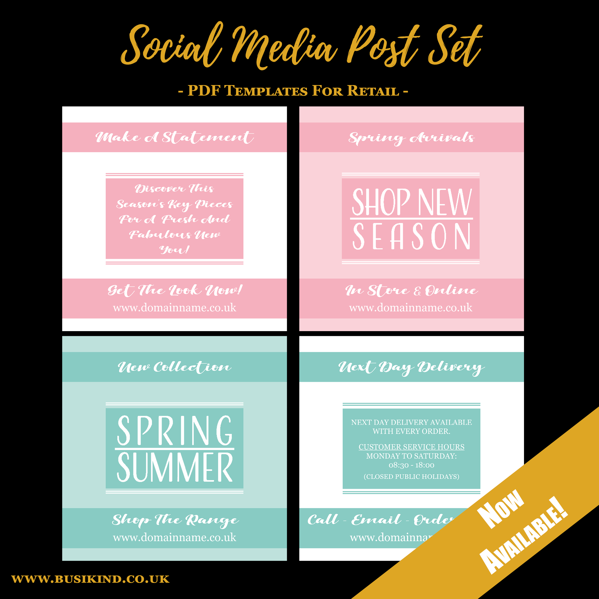 Facebook Post Set (Pastel) - Shop/Online Store
