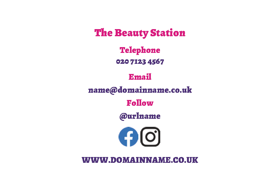 Thumbnail: 'Beauty Station' Business Card (Canva Template)