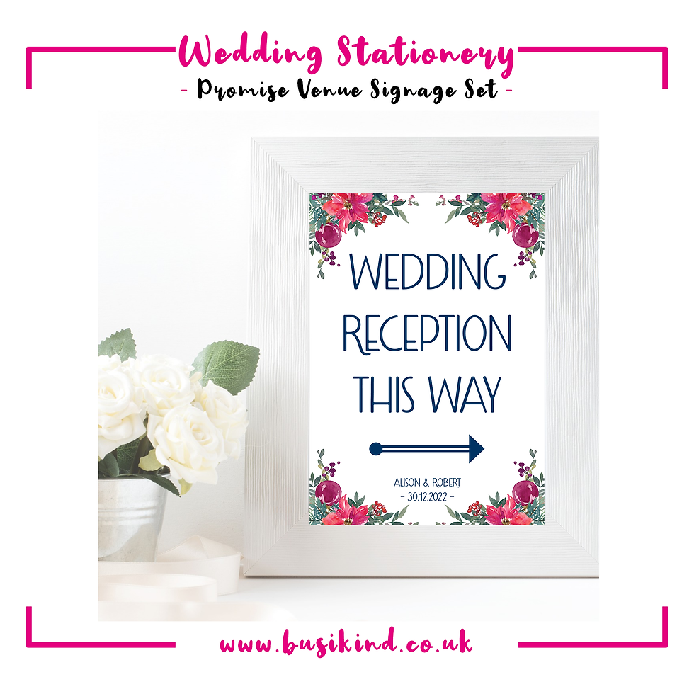 Promise Wedding: Venue Signage Set (A4)