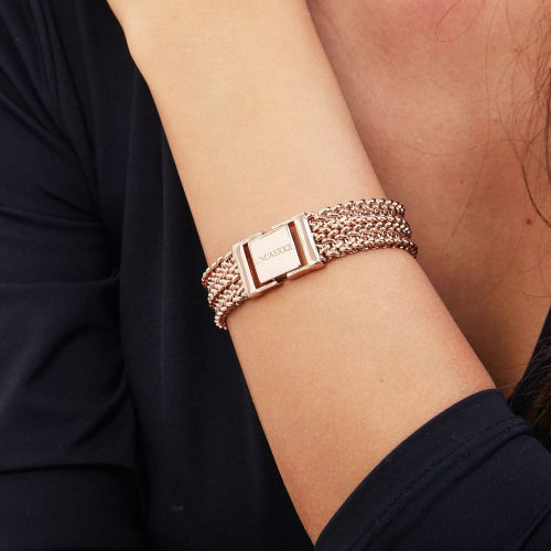 Miniatura: 1982 Bracciale in bronzo dorato rosa UNOAERRE