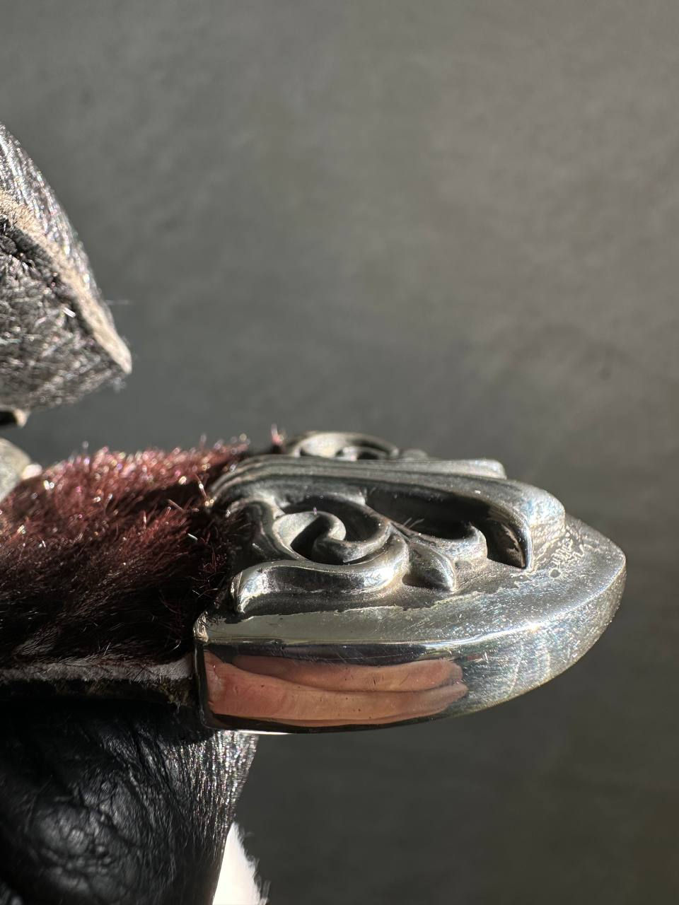 Thumbnail: Chrome Hearts Zebra Pony Hair Three-Piece Oval Belt