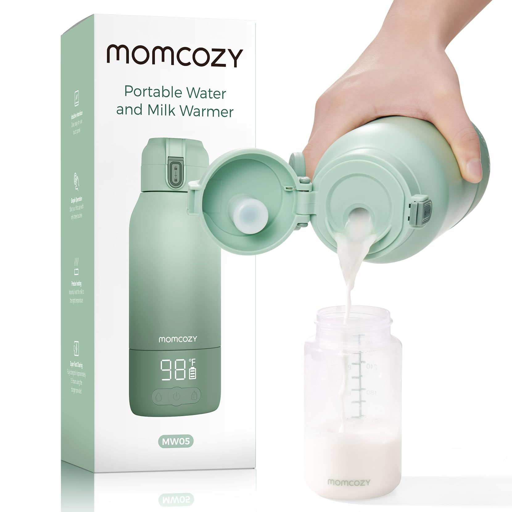 Momcozy Portable Bottle Warmer for Travel โ Dual Heating Modes for Breast Mil...
