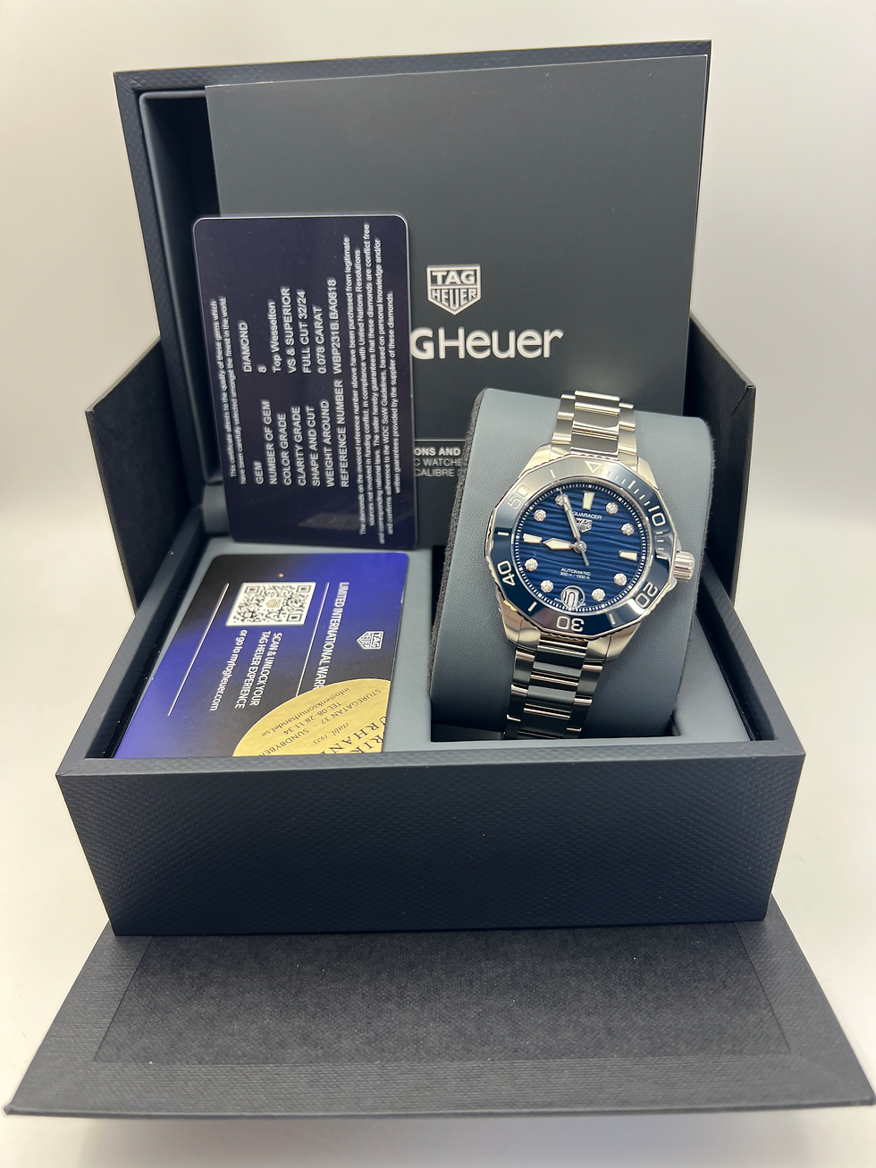 Thumbnail: Tag Heuer Aquaracer WBP231B.BA0618 – Diamond Dial & Bezel – Full Set – UNWORN