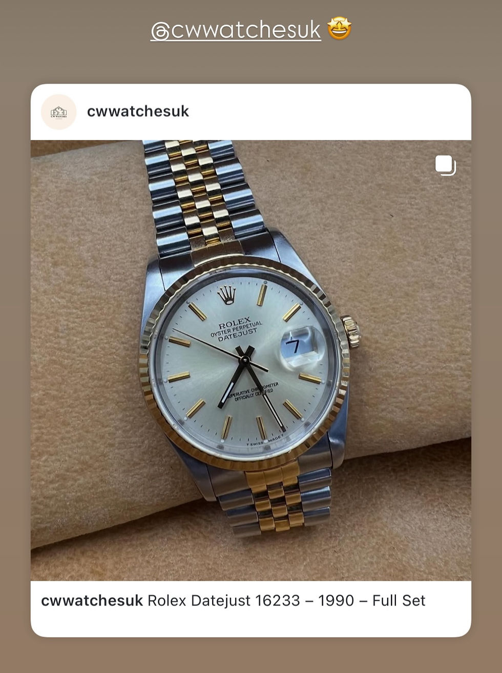 Thumbnail: Rolex Datejust 16233 – Full Set 